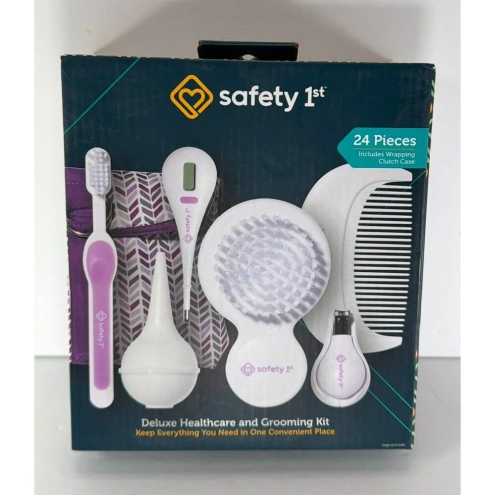 Safety 1st Deluxe Healthcare & Grooming Kit, 24 Pieces, White/Purple